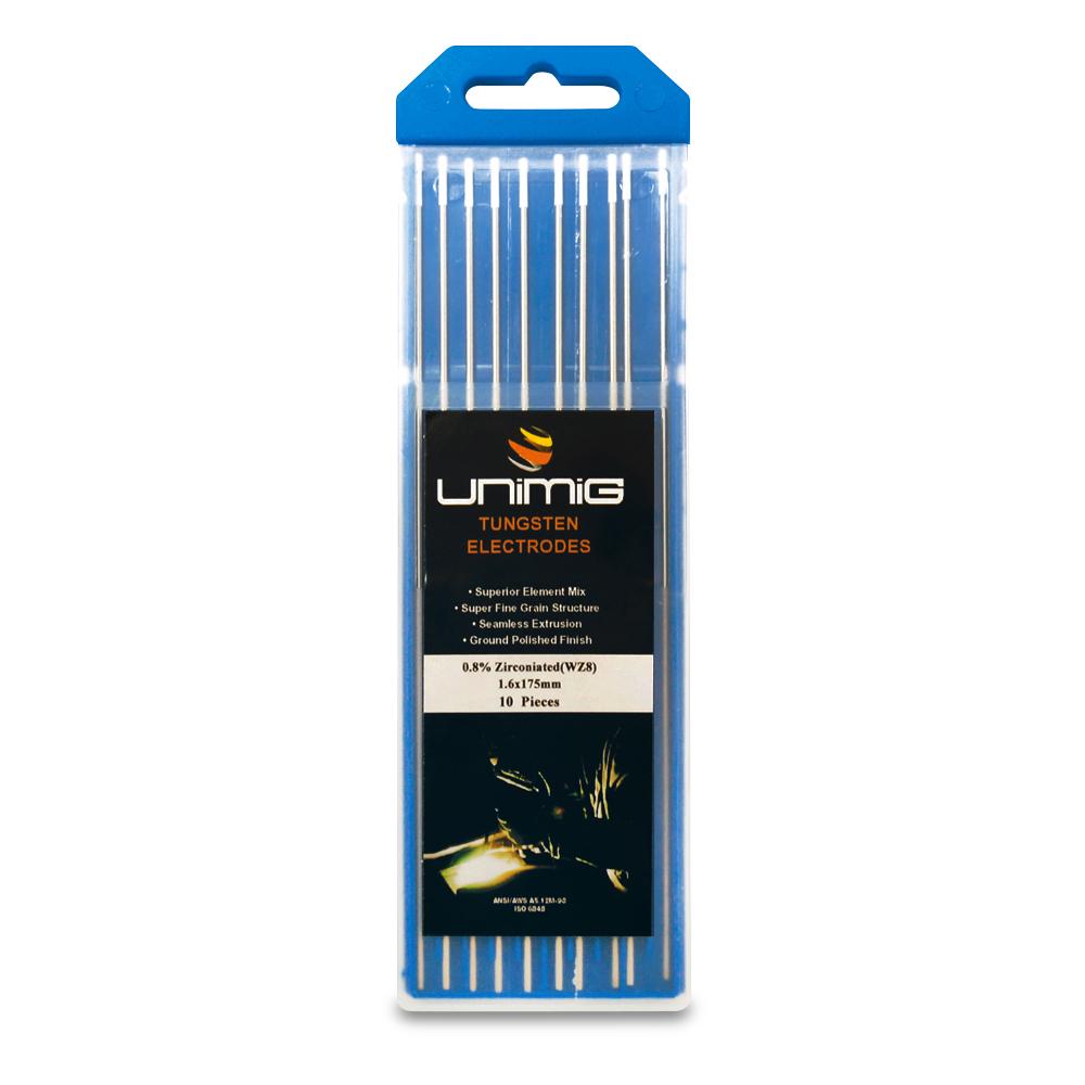 UNIMIG ZIRCONIATED TUNGSTEN ELECTRODES 3.2MM UNIMIG PTR0006-32 PACK OF 10