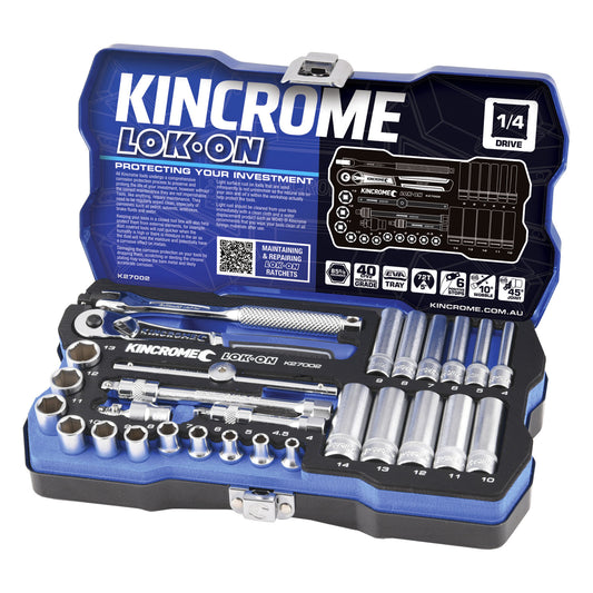 KINCROME LOKON SOCKET SET 1/4 DR 28PCE